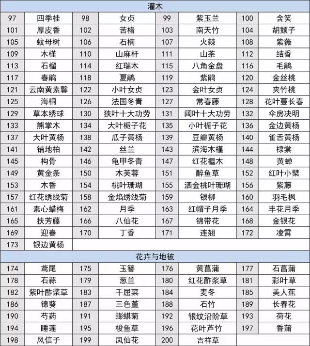 200种 · 植物知识汇总（全）-灌木、花卉、地被篇